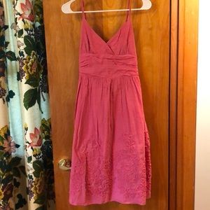 Pink, embroidered cotton dress